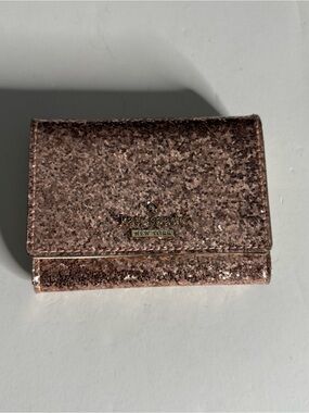 kate spade Rose Gold Glitter Compact Wallet